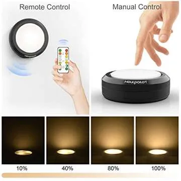 HOLKPOILOT Remote Control LED Puck Lights 6-Pack