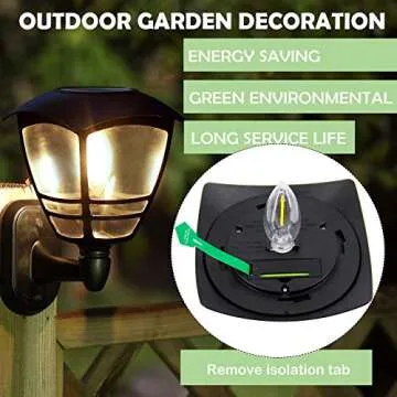 MAGGIFT 2 Pack Solar Powered Wall Lantern, Outdoor 10 Lumen LED Edison Bulb Solar Warm White Lights Wall Sconce with No Wiring Required,Fixture with Wall Mount Kit