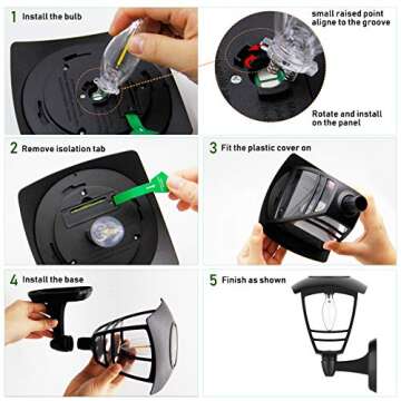 MAGGIFT 2 Pack Solar Powered Wall Lantern, Outdoor 10 Lumen LED Edison Bulb Solar Warm White Lights Wall Sconce with No Wiring Required,Fixture with Wall Mount Kit