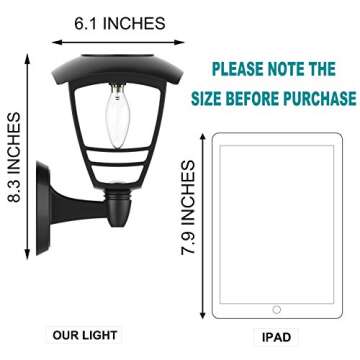 MAGGIFT 2 Pack Solar Powered Wall Lantern, Outdoor 10 Lumen LED Edison Bulb Solar Warm White Lights Wall Sconce with No Wiring Required,Fixture with Wall Mount Kit