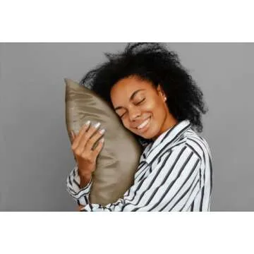 ShopBedding Satin Pillowcase with Zipper, for Hair and Skin Care, Feels Soft and Cool Like a Silk Pillowcase, Beige Satin Pillow Cases 2 Pack, Slik Pillow Cover, King Size, Set of 2 - Blissford