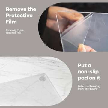 LIVESGOODS 13.8 x 9.8in Acrylic Cutting Board, 3mm Transparent Anti-Slip Clear Cutting Boards for Kitchen Counter, Thickened 3mm Counter Cutting Boards for Kitchen Essential Tools of Home, Apartment