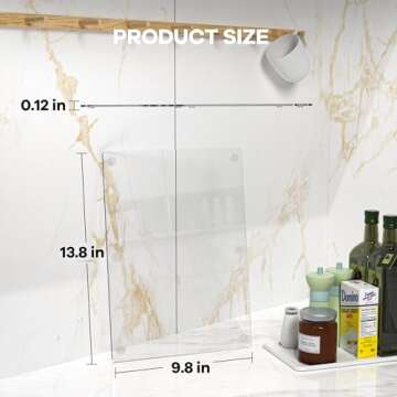 LIVESGOODS 13.8 x 9.8in Acrylic Cutting Board, 3mm Transparent Anti-Slip Clear Cutting Boards for Kitchen Counter, Thickened 3mm Counter Cutting Boards for Kitchen Essential Tools of Home, Apartment