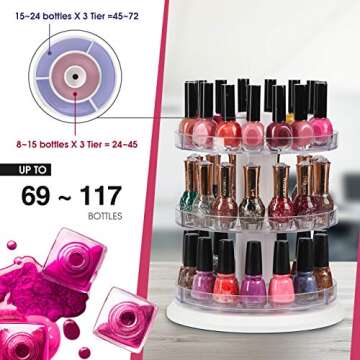 J JACKCUBE Acrylic Rotating Nail Polish Display Stand