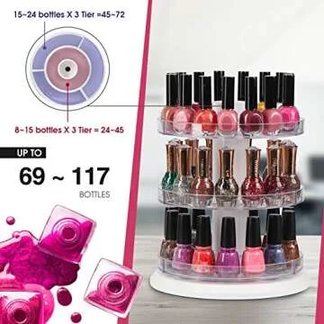 J JACKCUBE Acrylic Rotating Nail Polish Display Stand