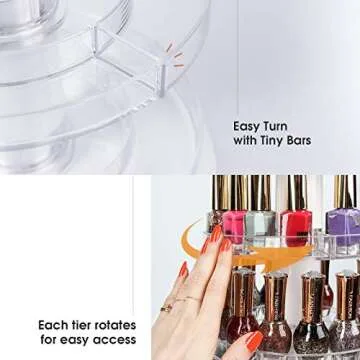 J JACKCUBE Acrylic Rotating Nail Polish Display Stand