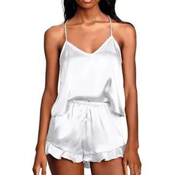 CHYRII Women's Silk Cami Pajama Sets for Elegant Sleepwear