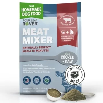 FOUR LEAF ROVER Meat Mixer - Premium Dog Food Base Mix for Homemade Meals - Easy to Prepare, Cooked ...