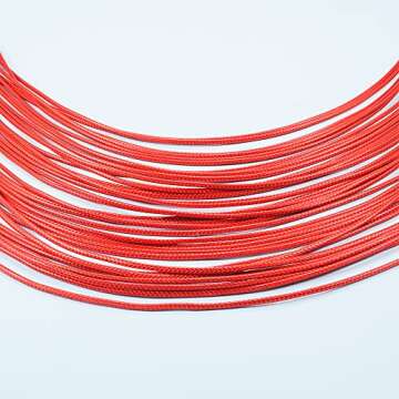 Yuhuan Necklace Women Fashion Bib Choker 36 Layers Wax Line Collar Statement Jewelry (Red)