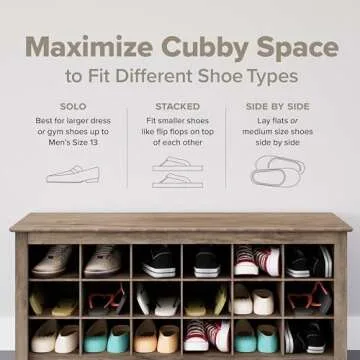 Prepac Cabinet Shoe Cubby Bench, 15.5"D x 60"W x 20.25"H, Black