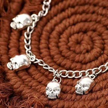 Gothic Skull Skeleton Choker Necklace - Zinc Alloy Pendant Gift
