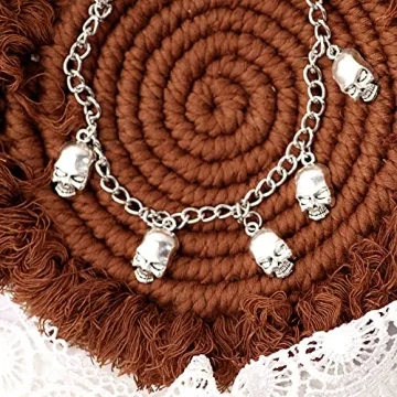 Gothic Skull Skeleton Choker Necklace - Zinc Alloy Pendant Gift