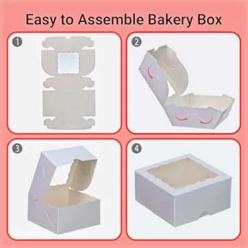 RomanticBaking 40 Pack Bakery Boxes 4x4x2 Inches Cookies Boxes Mini Bundt Cake Boxes Pie Boxes Cinnamon Roll Treat Boxes Chocolate Truffle Boxes Party Wedding Favor