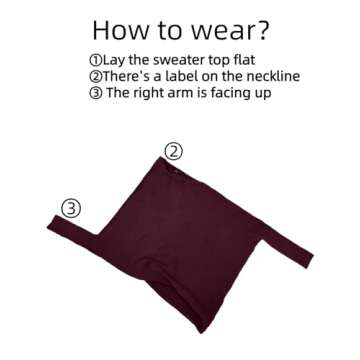 LILLUSORY Womens Batwing Oversized Sweaters 2025 Boat Neck Wrap Tunic Tops Fall Fashion Wine Red Medium