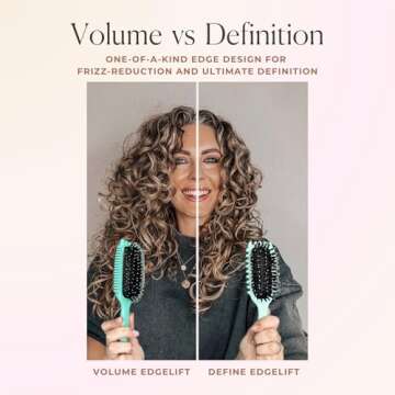 Bounce Curl Define EdgeLift Brush, 5-in-1 Tool for Effortlessly Defined Curls, Waves & Coils, Reduces Frizz - Pink