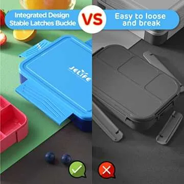 Jelife Kids Bento Lunch Box - 1450ml Leakproof with Compartments