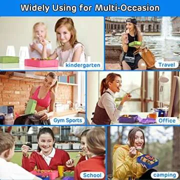 Jelife Kids Bento Lunch Box - 1450ml Leakproof with Compartments