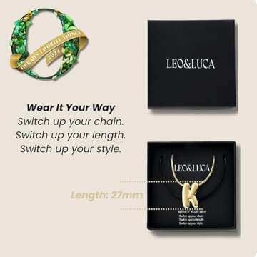 Leo & Luca Balloon Initial Necklace - Bubble Letter Gold Necklace - Necklace Charm - Unique Personalized Gifts for Women - Gold Plated Trendy Alphabet Pendant - Letter 'S'