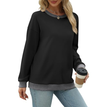 Saloogoe Women's Color Block Sweatshirt - Stylish Comfort