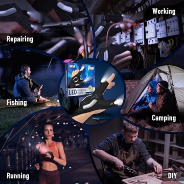 BIIB LED Rechargeable Flashlight Gloves for Men