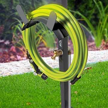 Aqua Joe Steel Garden Hose Stand with Solid Brass Faucet
