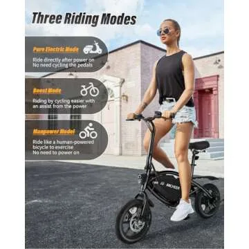 ANCHEER Foldable Electric Bike, 20MPH Speed, Eco-Friendly