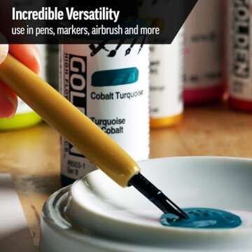 High Flow Acrylics by GOLDEN, Titanium White, 16 fl. oz. Bottle, Professional Acrylic Paint, Semi-Opaque