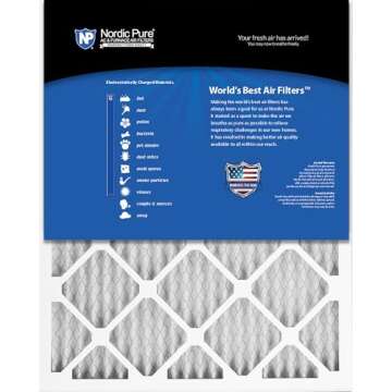 Nordic Pure 16x25x1 (15 1/2 x 24 1/2 x 3/4) Pleated MERV 12 Air Filters 6 Pack
