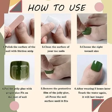 RODAKY Press On Toe Nails - Glossy Solid Color Design