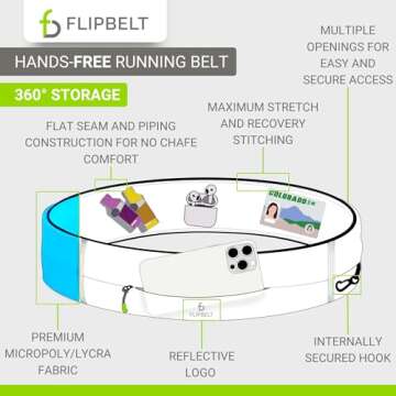 FlipBelt Zipper Running Belt for Fitness & Running