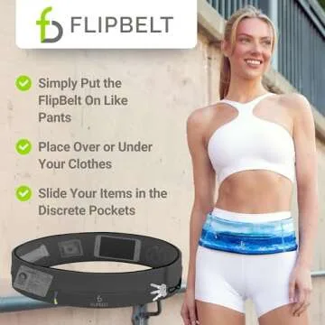 FlipBelt Zipper Running Belt for Fitness & Running