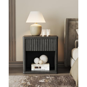 Large Modern Wood Nightstands - SICOTAS Night Stand Set