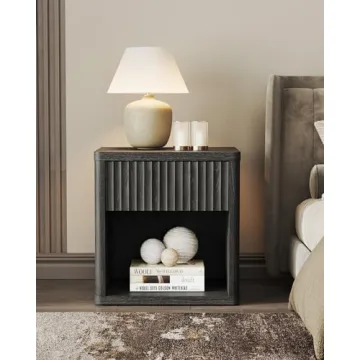 Large Modern Wood Nightstands - SICOTAS Night Stand Set