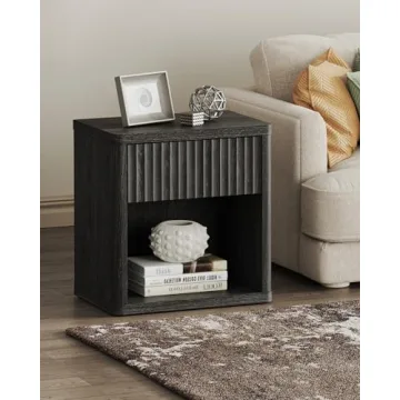 Large Modern Wood Nightstands - SICOTAS Night Stand Set