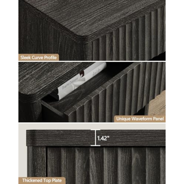 Large Modern Wood Nightstands - SICOTAS Night Stand Set