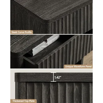 Large Modern Wood Nightstands - SICOTAS Night Stand Set