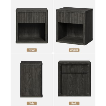 Large Modern Wood Nightstands - SICOTAS Night Stand Set