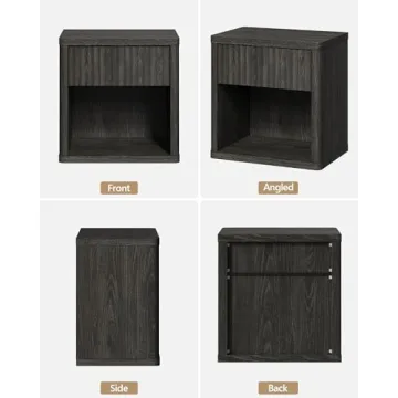 Large Modern Wood Nightstands - SICOTAS Night Stand Set