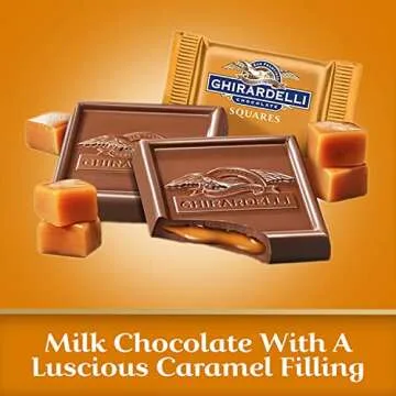 GHIRARDELLI Milk Chocolate Squares with Caramel Filling, 9.04 OZ Bag