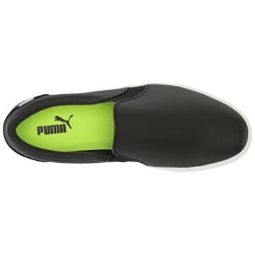 Puma Golf Women's Tustin Fusion Slip-ON Golf Shoe, Puma Black-Puma White, 8.5