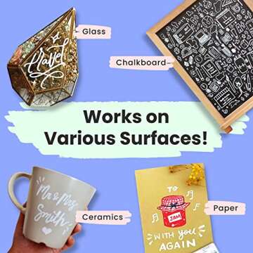 Chalkola White Chalk Markers Fine Tip (6 Pack, 1mm Extra Fine Point) - Dry Erase Liquid Chalk Pens for Chalkboard, Blackboard, Car Window, Bistro, Glass, Board, Calendar - White Chalkboard Markers