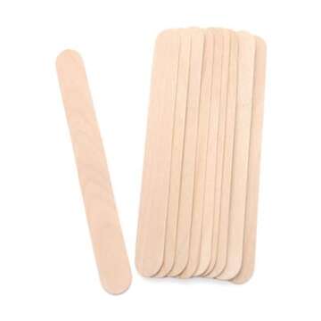 PandaSpa 100 Pieces Jumbo Craft Sticks, Premium Natural Wood for Building, Mixing, and Creating Craft Projects, Size 6 x 3/4