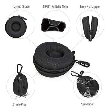 Cheopz Travel Watch Case Single Storage Box for Wristwatches & Smart Watches up to 50mm, Black