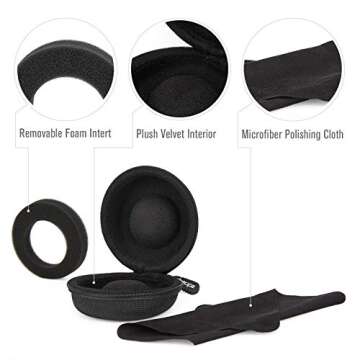 Cheopz Travel Watch Case Single Storage Box for Wristwatches & Smart Watches up to 50mm, Black