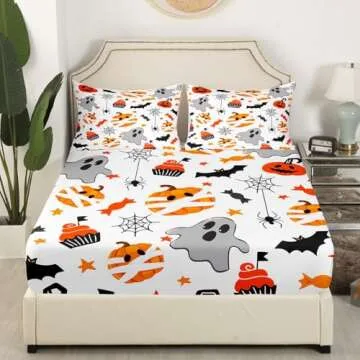Halloween Gothic Bedding Set Pumpkin Lantern Twin Size