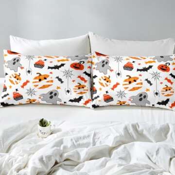 Halloween Gothic Bedding Set Pumpkin Lantern Twin Size