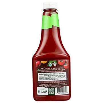 Organicville Organic Ketchup - Tomato Ketchup, Gluten Free, Non-GMO, Vegan, USDA Organic, Made with ...