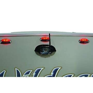 Furrion Vision S Wireless RV Backup Camera System with 7-Inch Monitor, 1 Rear Sharkfin, Infrared Night Vision, Wide-Angle View, Hi-Res, IP65 Waterproof, Motion Detection, Microphone - FOS07TASF