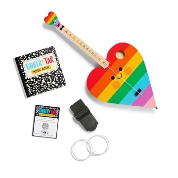TinkerTar - Rainbow Heart 1-String Guitar - Ideal Intro to Music for Kids