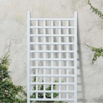 Dura-Trel PVC Garden Trellis for Climbing Vine Plants, Country Garden, White, 35" x 66"